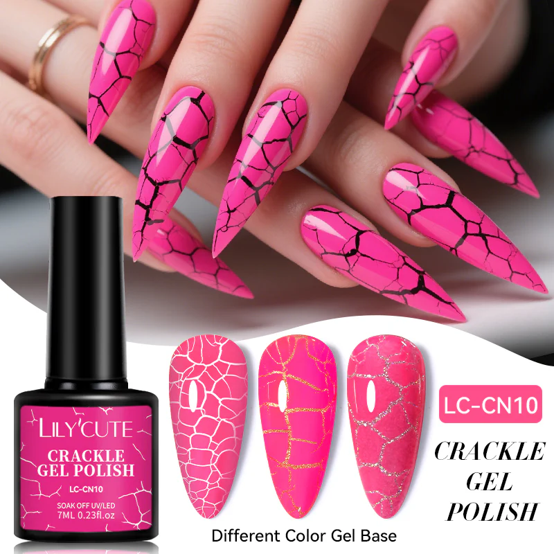 Neon Crackle Gel Polish LC-CN10 7ml - Image 2
