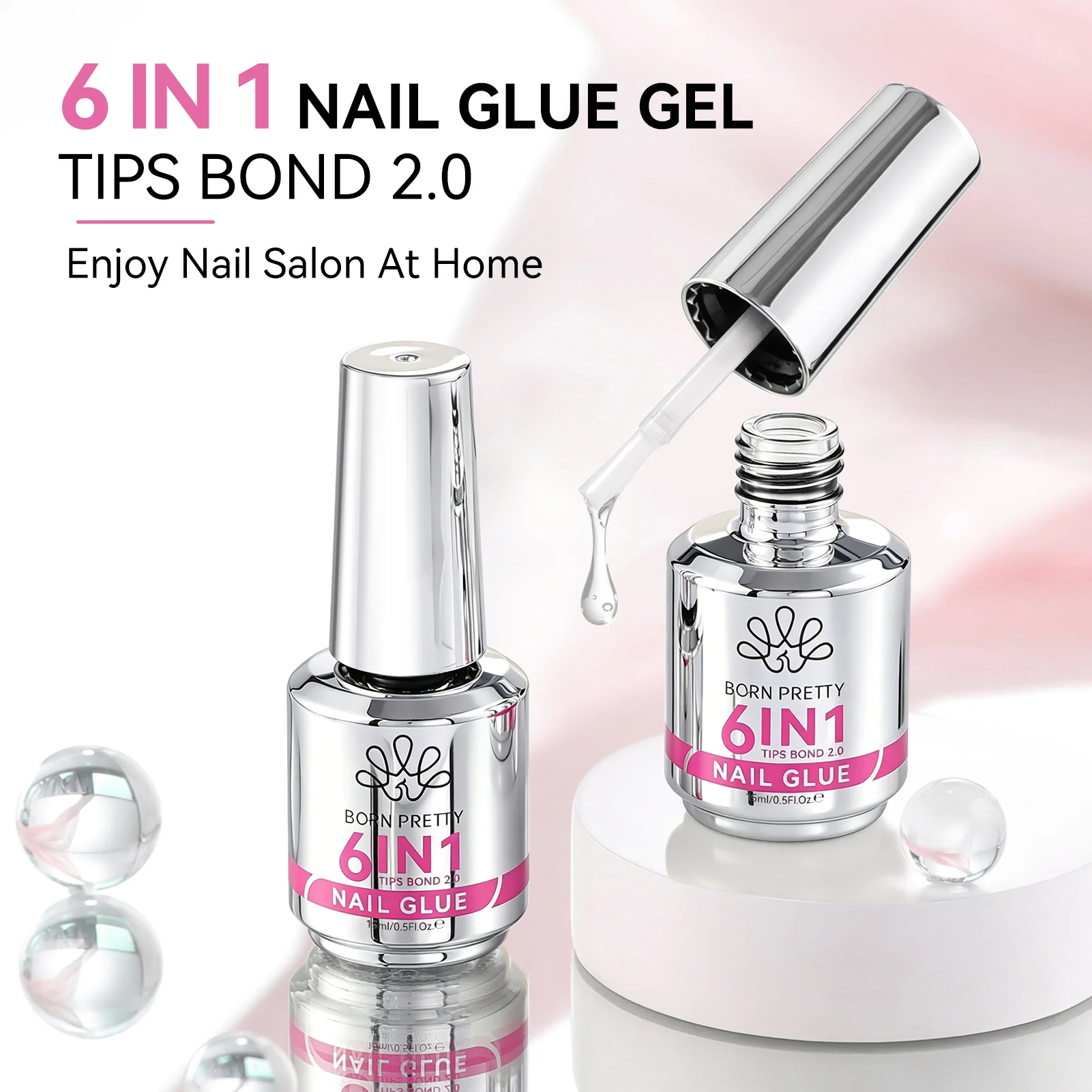 New Upgrade 6 In 1 Nail Glue Gel 15ml - Image 9