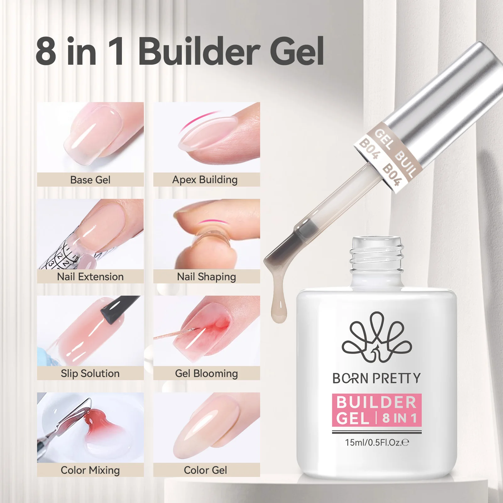 8 in 1 Builder Gel BG04 15ml - Image 3