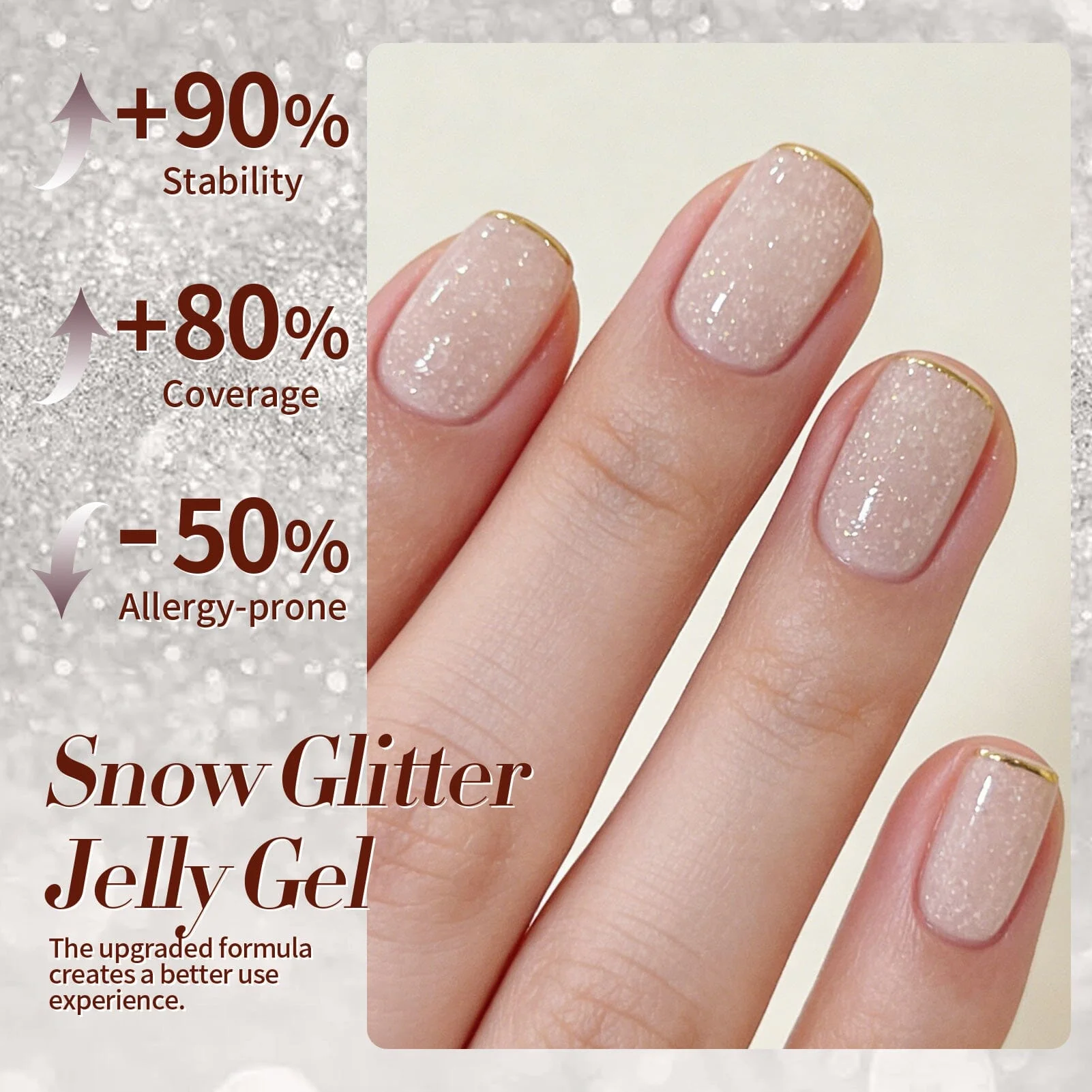Nude Snow Glitter Jelly Gel 15ml - Image 4