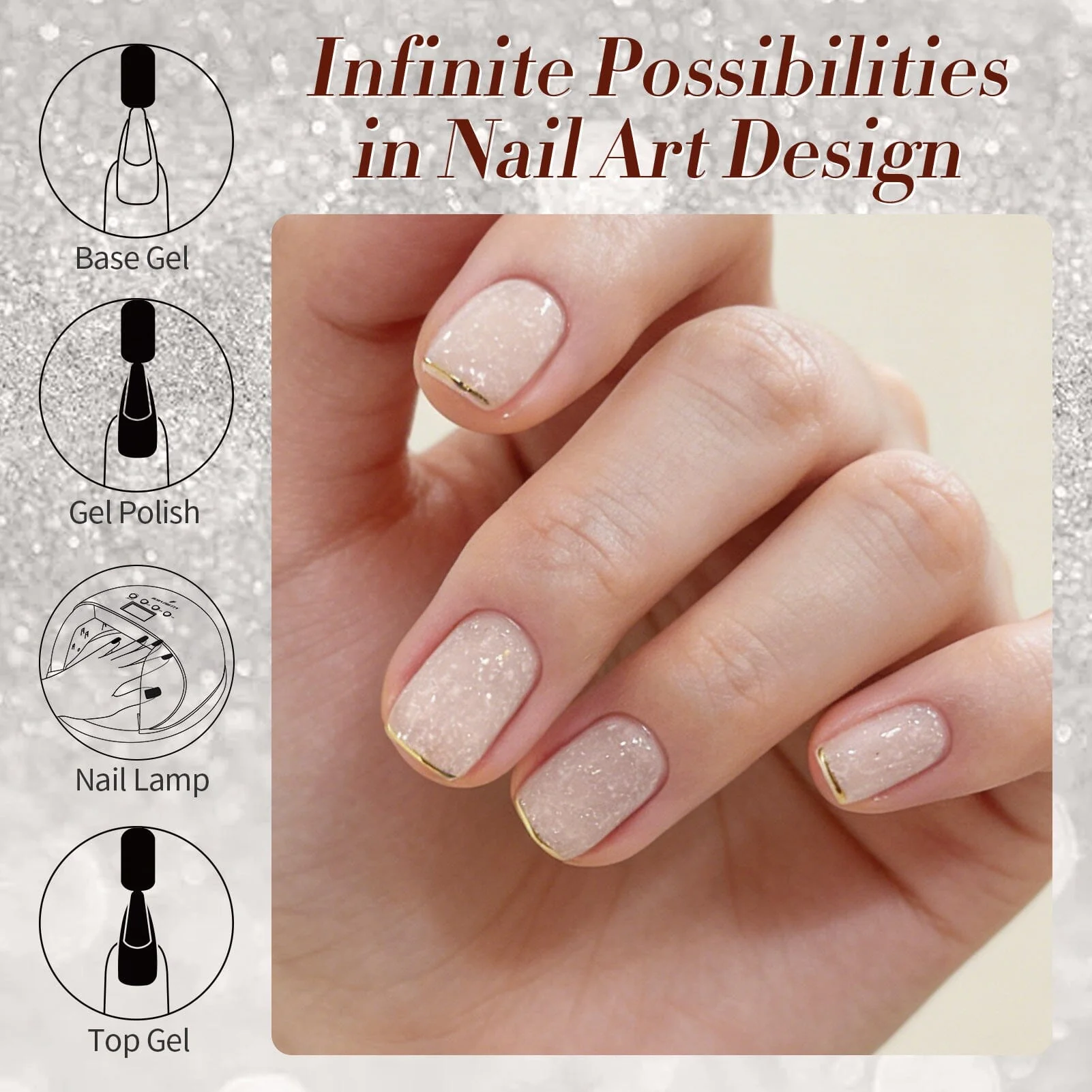 Nude Snow Glitter Jelly Gel 15ml - Image 6