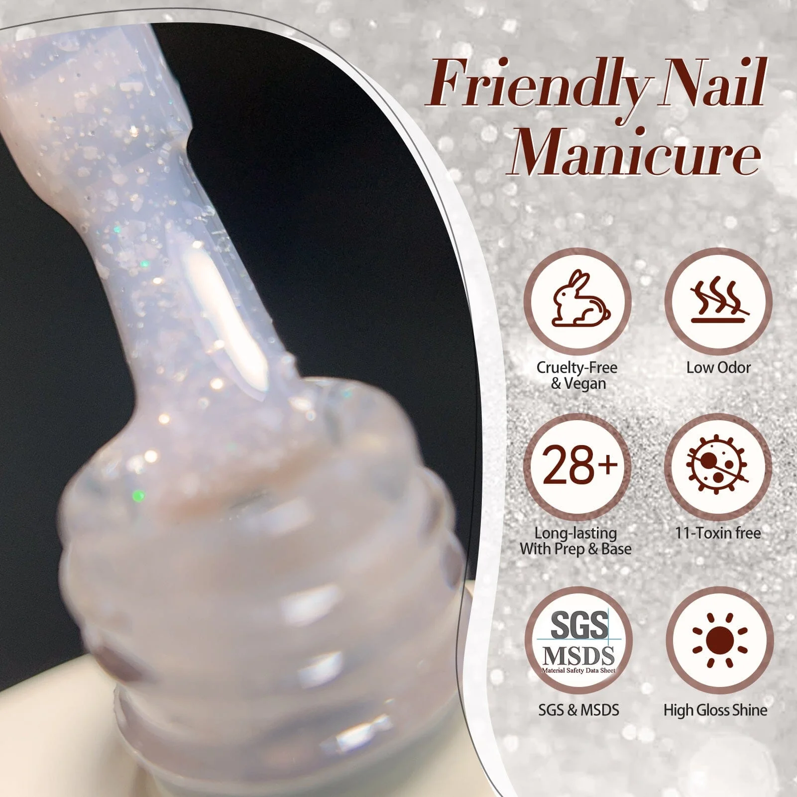 Nude Snow Glitter Jelly Gel 15ml - Image 8