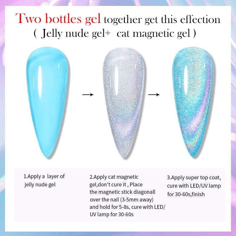 Omnipotent Iridescent Cat Magnetic Gel Nail Polish 10ml - Image 6