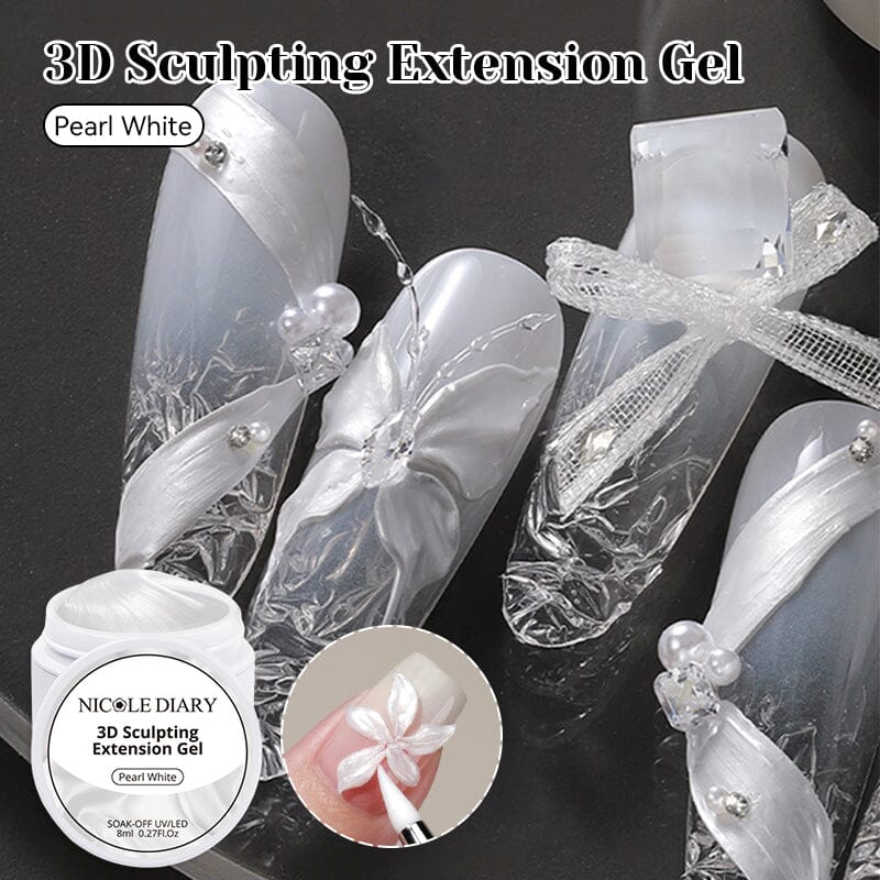 Pearl White 3D Sculpting Extension Gel 8ml - Image 4