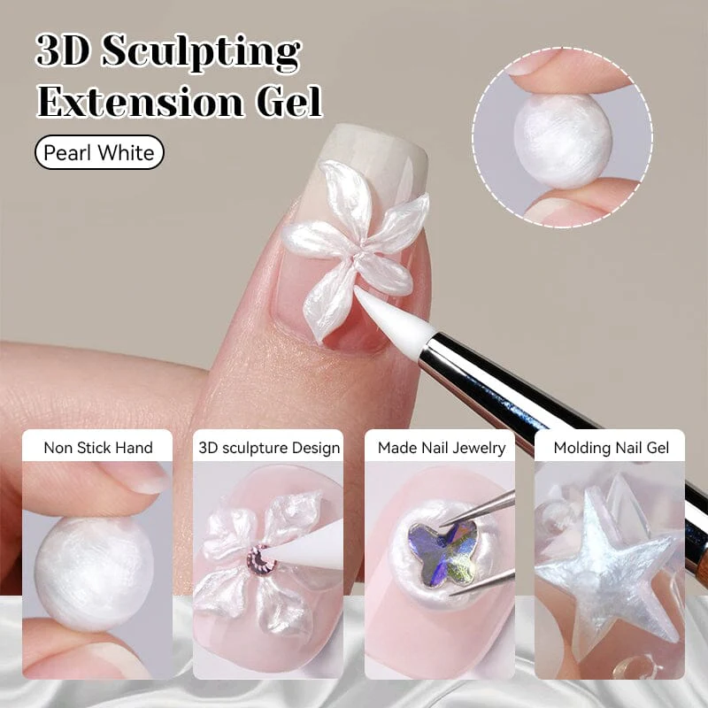 Pearl White 3D Sculpting Extension Gel 8ml - Image 8