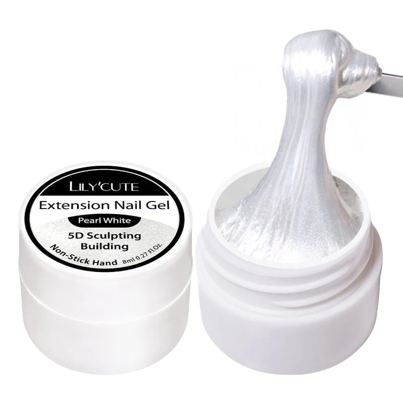 Pearl White Non Stick Hand 5D Sculpting Extension Gel 8ml