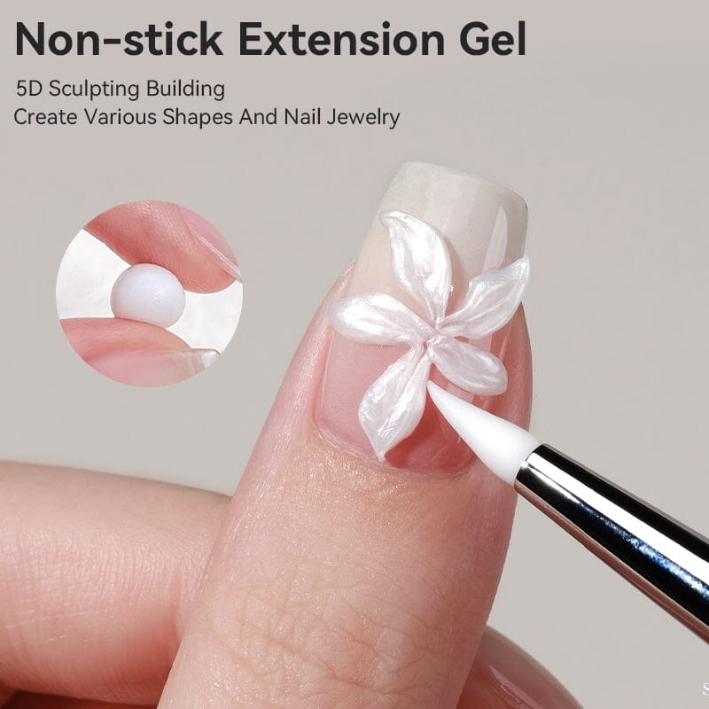 Pearl White Non Stick Hand 5D Sculpting Extension Gel 8ml - Image 6