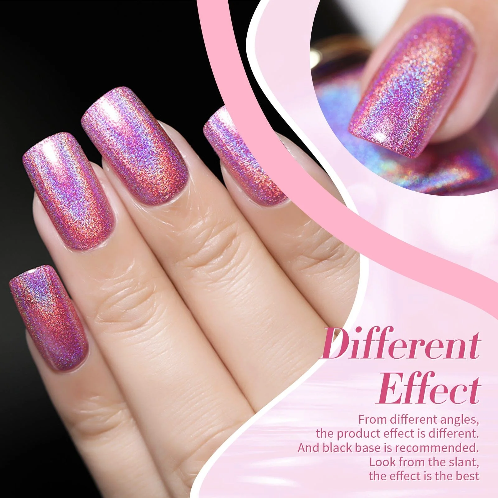 Pink Holographics Nail Polish 10ml - Image 3