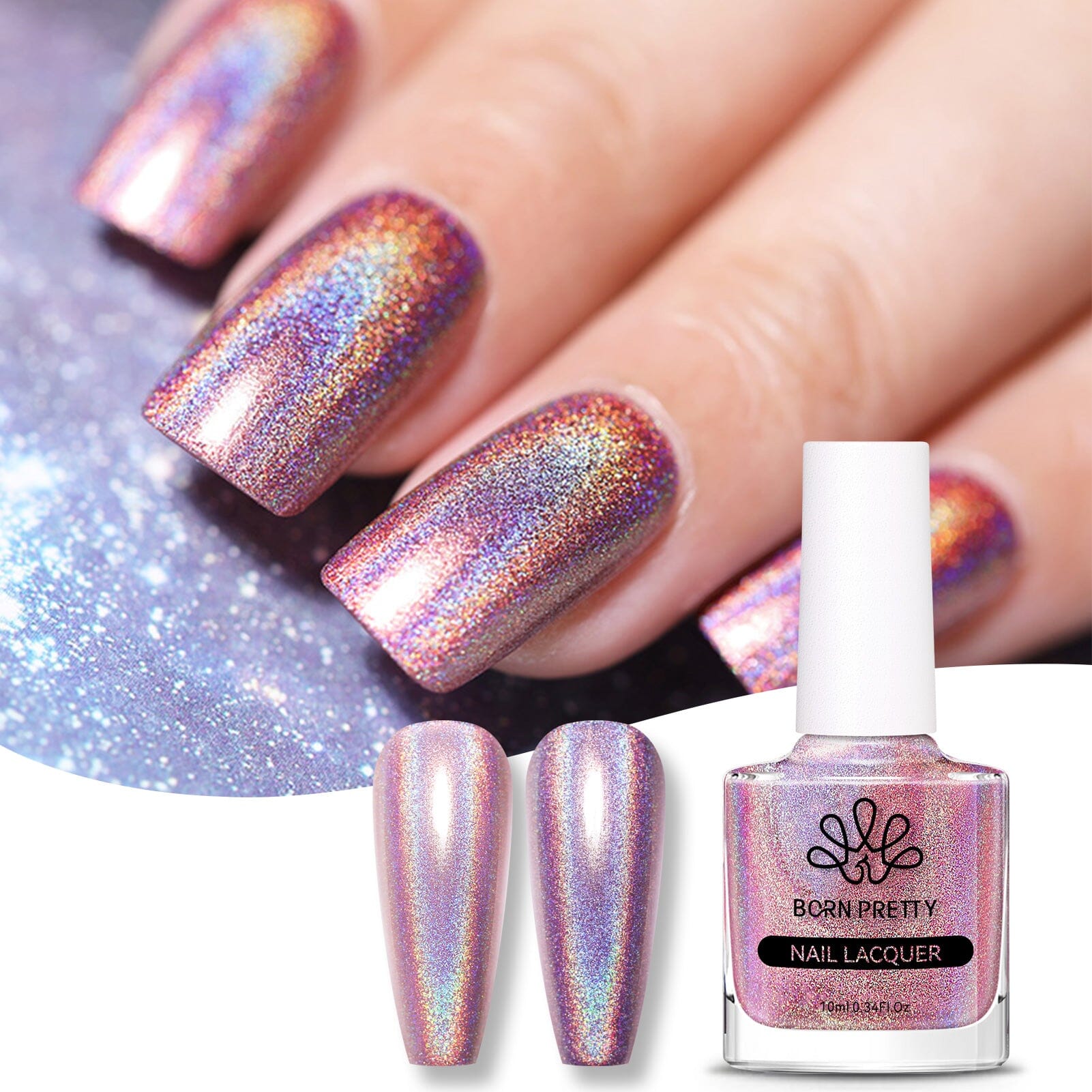 Pink Holographics Nail Polish 10ml - Image 9