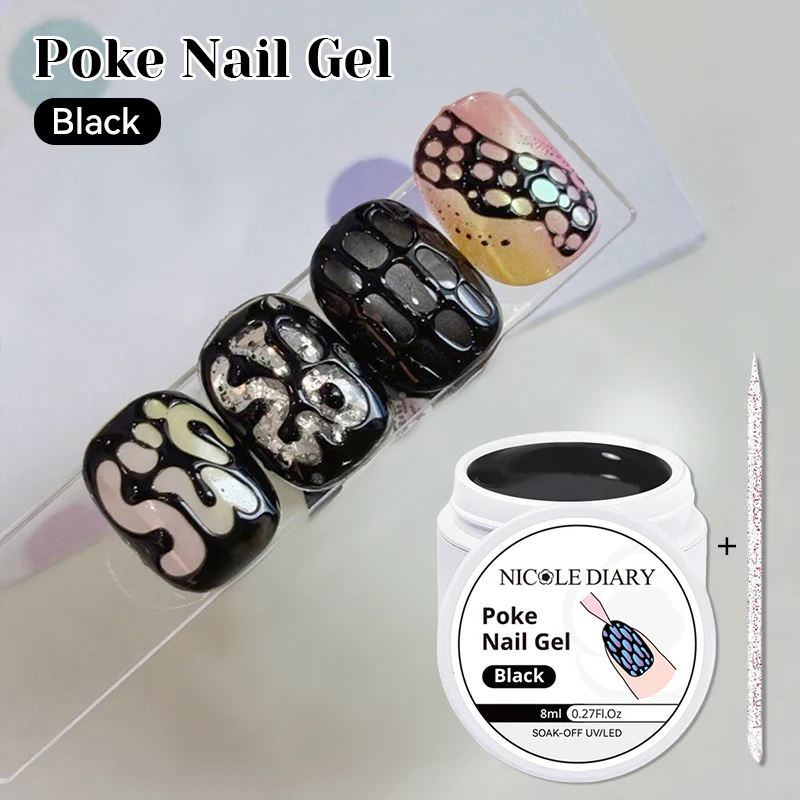 Poke Nail Gel Black 8ml - Image 4