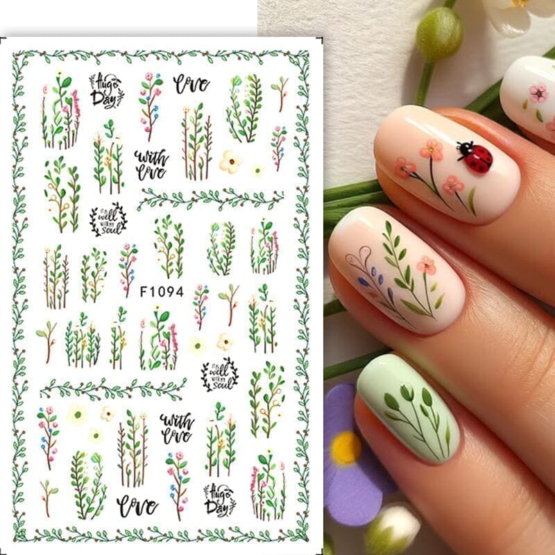 Purple Butterfly Flowers 3D Nail Stickers F1101 - Image 8