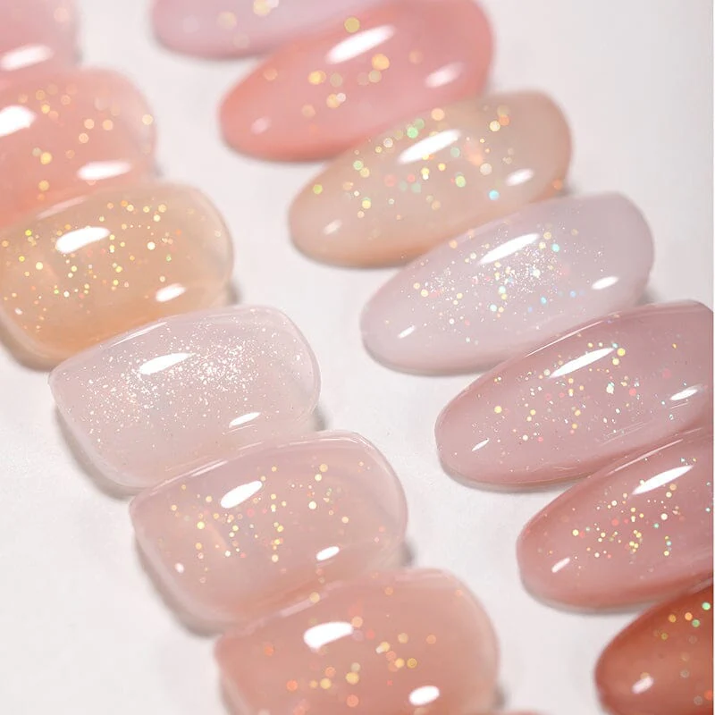 Glitter Nude Pink Jelly Nude Gel 10ml (JN51-JN74) - Image 7
