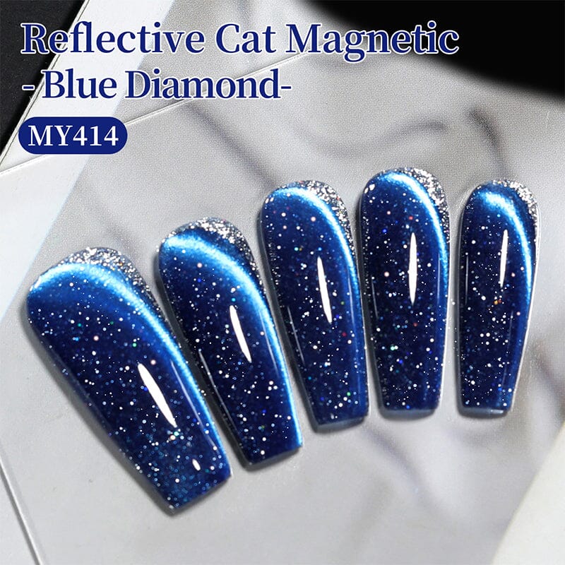 Reflective Cat Magnetic Gel MY414 Blue Diamond 10ml - Image 3