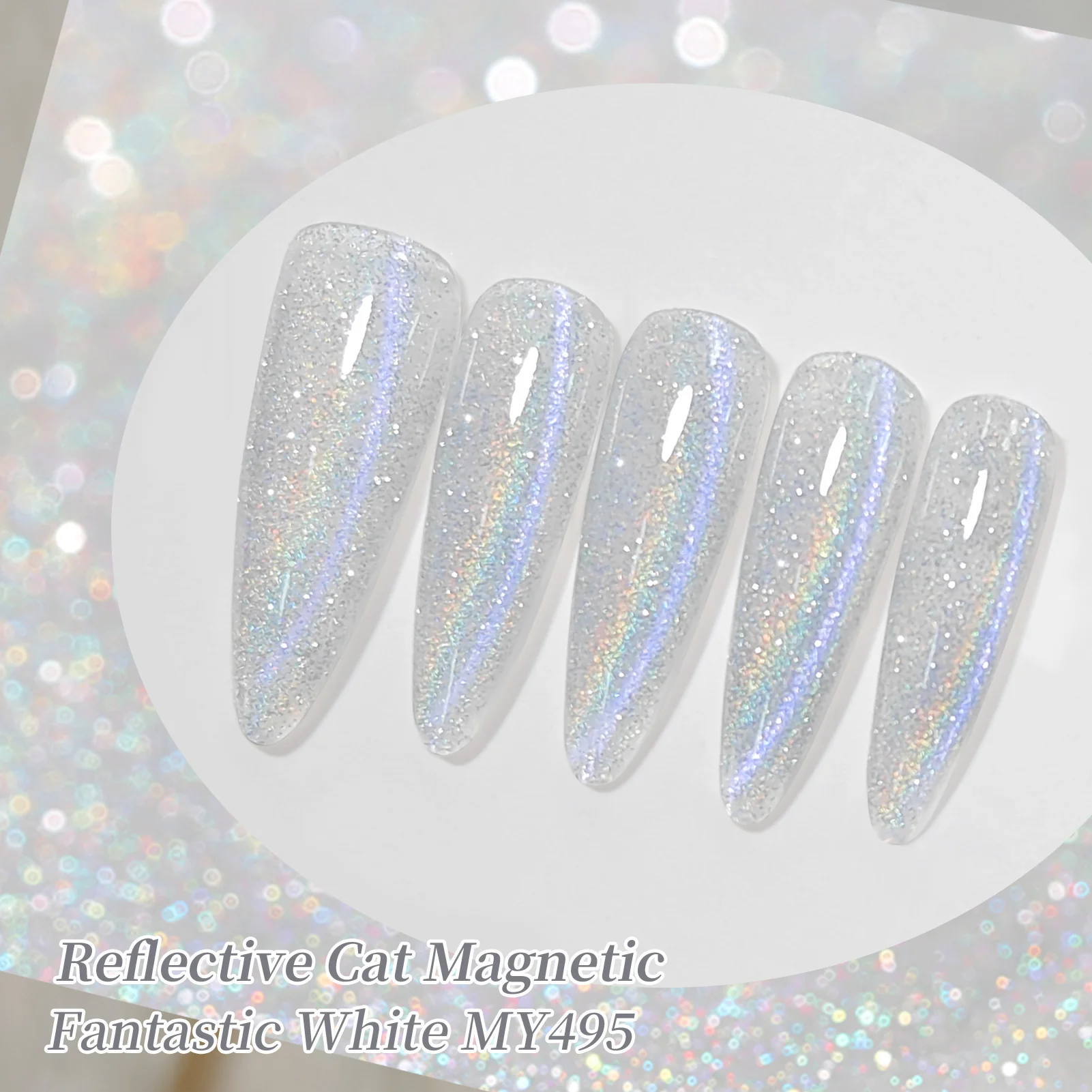 Reflective Cat Magnetic Gel MY495 Fantastic White 15ml - Image 4
