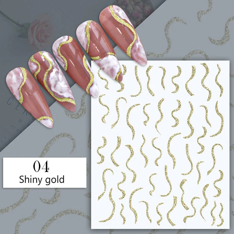Reflective Glitter 3D Nail Sticker #16 - Image 10