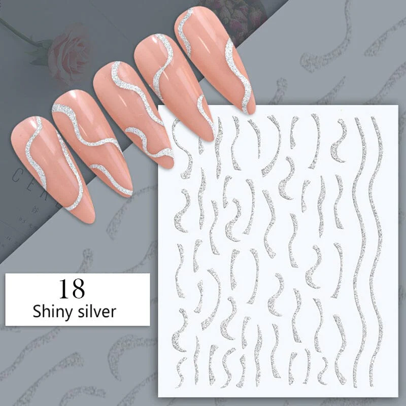 Reflective Glitter 3D Nail Sticker #16 - Image 23
