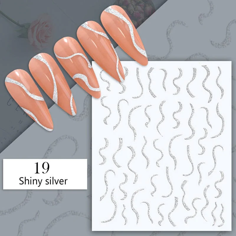 Reflective Glitter 3D Nail Sticker #16 - Image 24