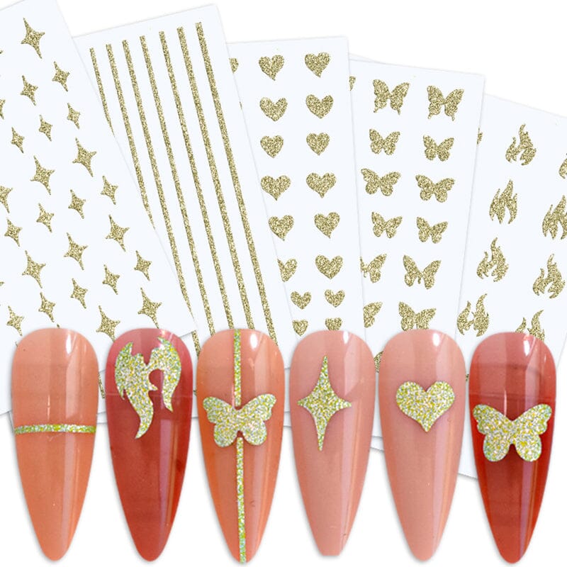 Reflective Glitter 3D Nail Sticker #16 - Image 6