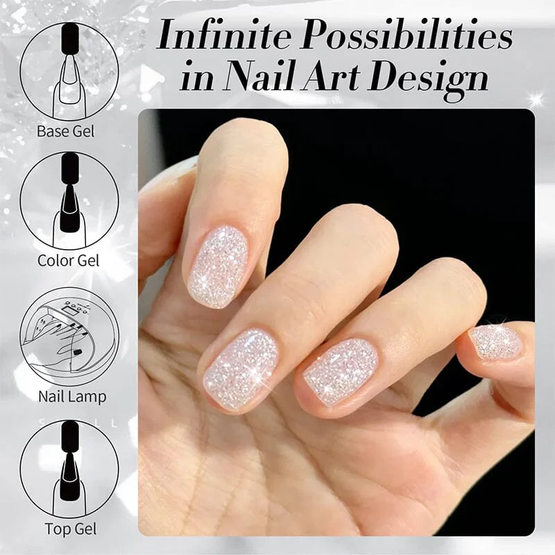 Reflective Glitter Gel Polish SZ12 Milky Melee 10ml - Image 2