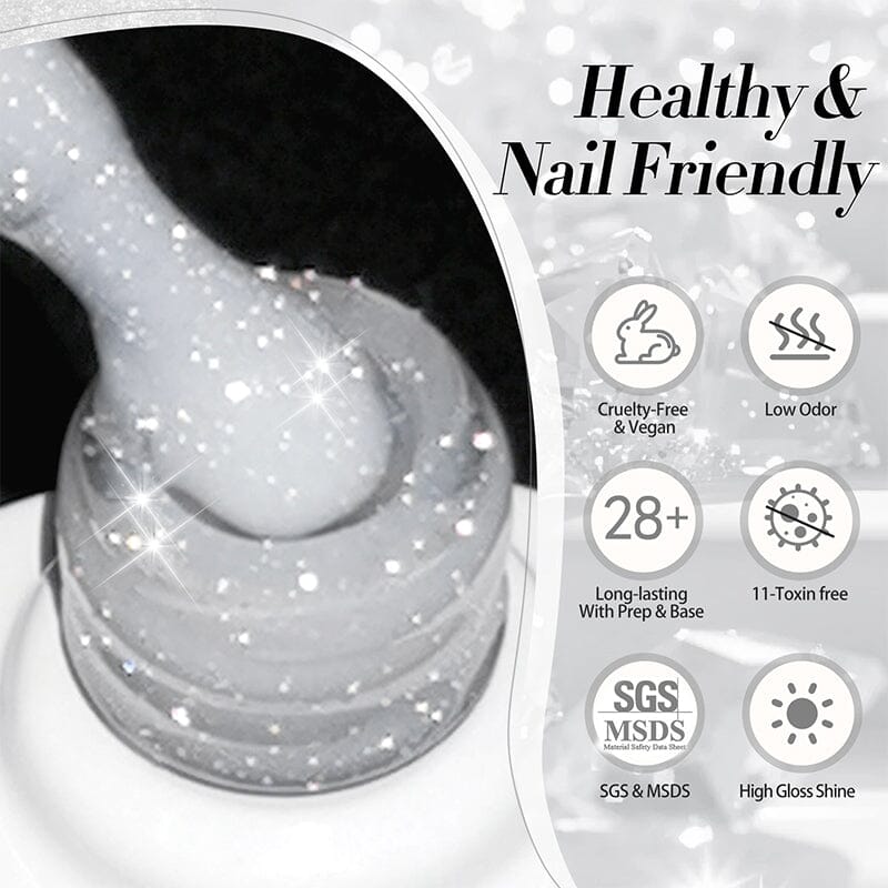Reflective Glitter Gel Polish SZ12 Milky Melee 10ml - Image 9
