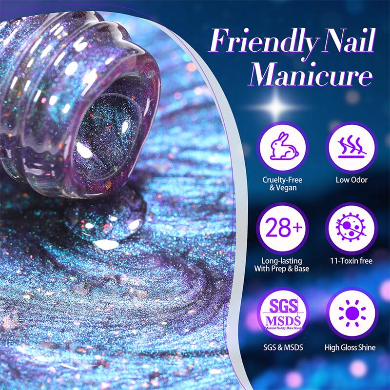 Sequins Cat Magnetic Gel MY35 Starry Sky 10ml - Image 8