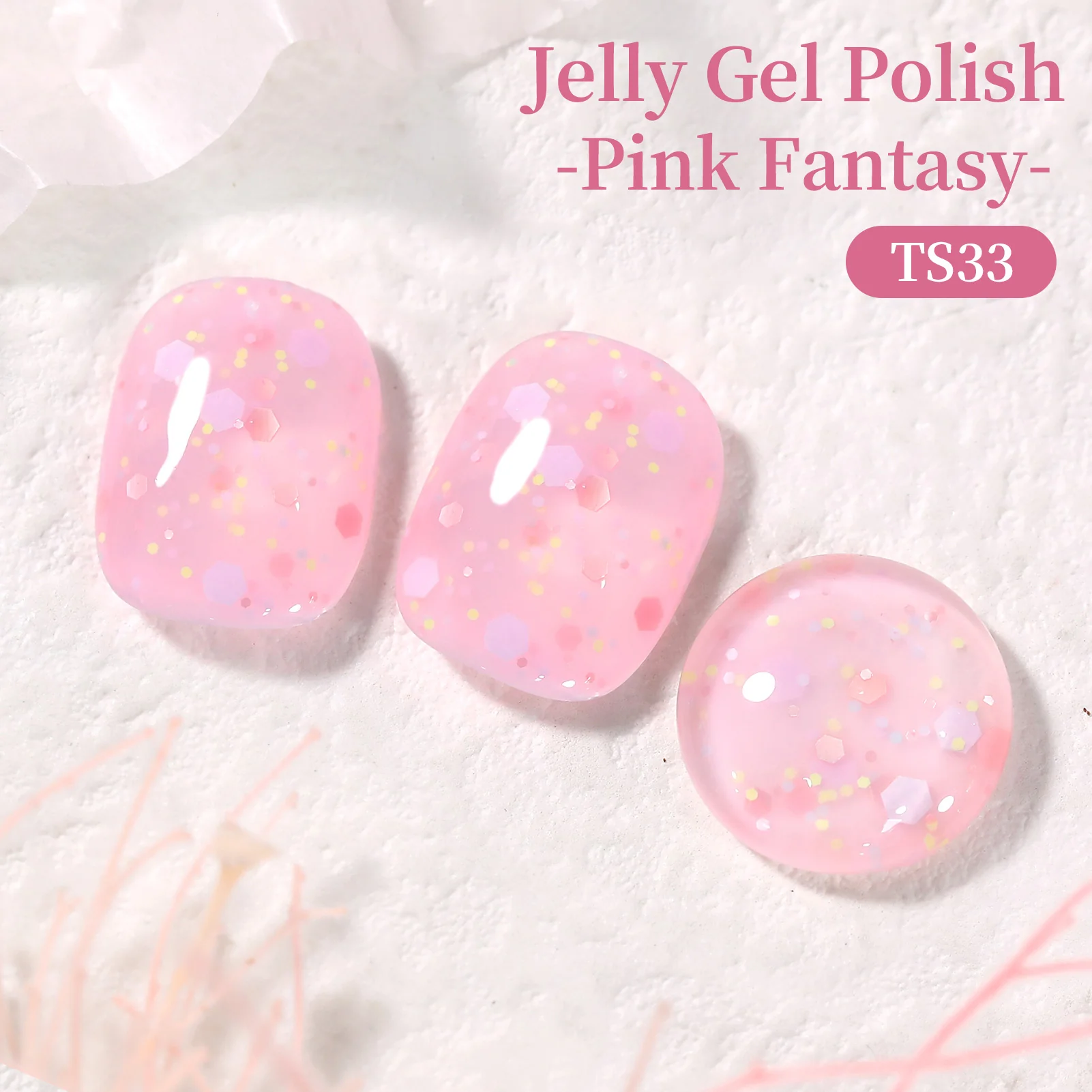 Sequins Jelly Gel TS33 Pink Fantasy 15ml - Image 4
