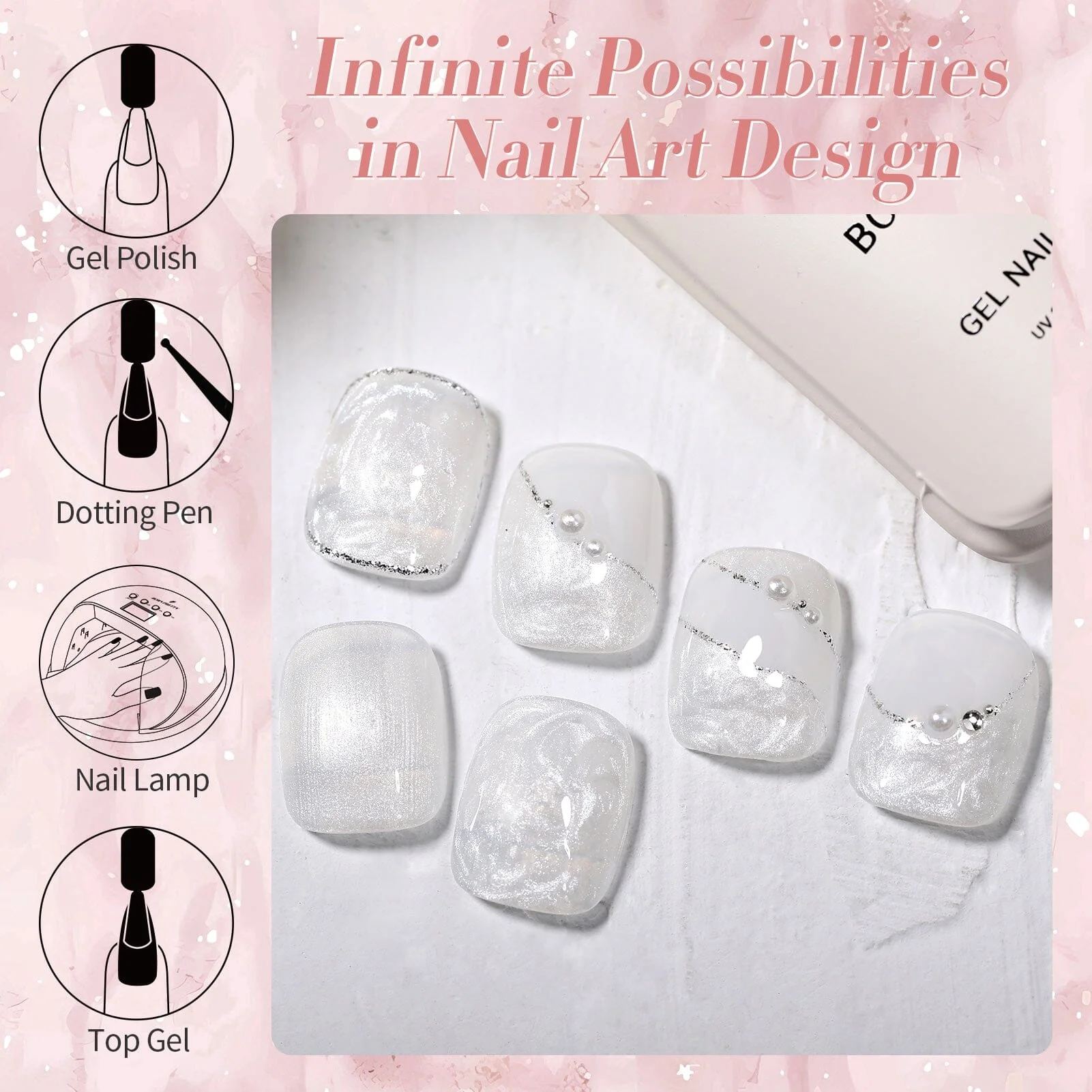 Shell Thread Swirl Gel LW31 Pearl White 15ml - Image 8