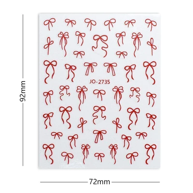 Gold Bowknot 3D Self Adhesive Nail Stickers - Image 12