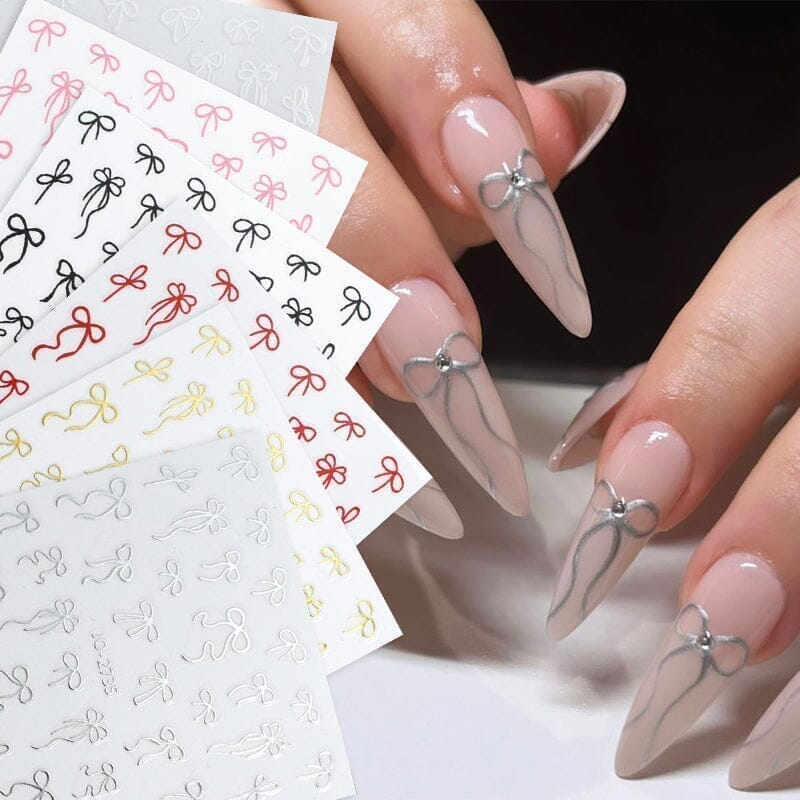Gold Bowknot 3D Self Adhesive Nail Stickers - Image 6