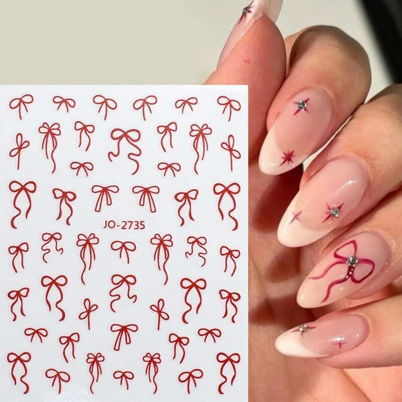 Gold Bowknot 3D Self Adhesive Nail Stickers - Image 8