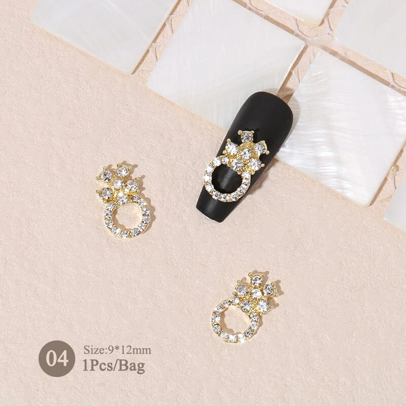 Silver Gold Bowknot Butterfly Rhinestones 3D Nail Decoration - Image 15