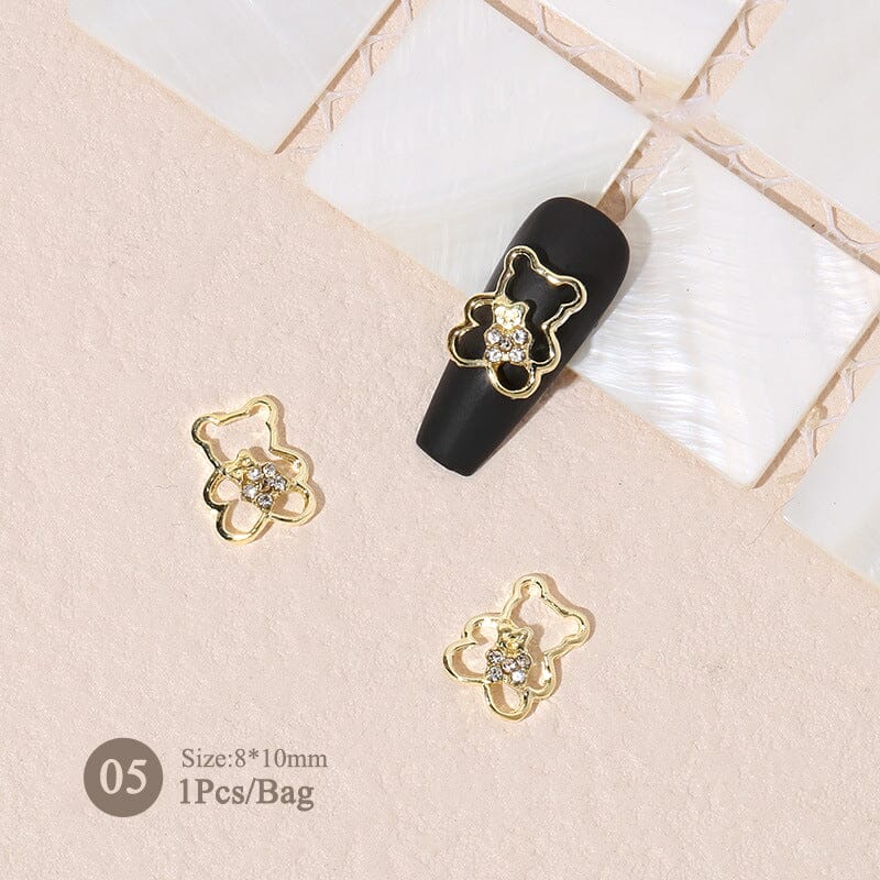 Silver Gold Bowknot Butterfly Rhinestones 3D Nail Decoration - Image 16