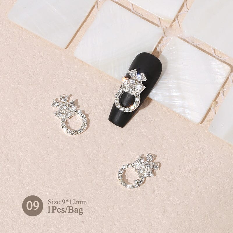 Silver Gold Bowknot Butterfly Rhinestones 3D Nail Decoration - Image 20