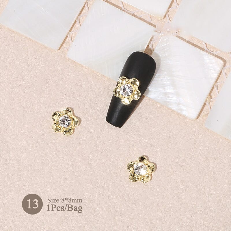 Silver Gold Bowknot Butterfly Rhinestones 3D Nail Decoration - Image 24