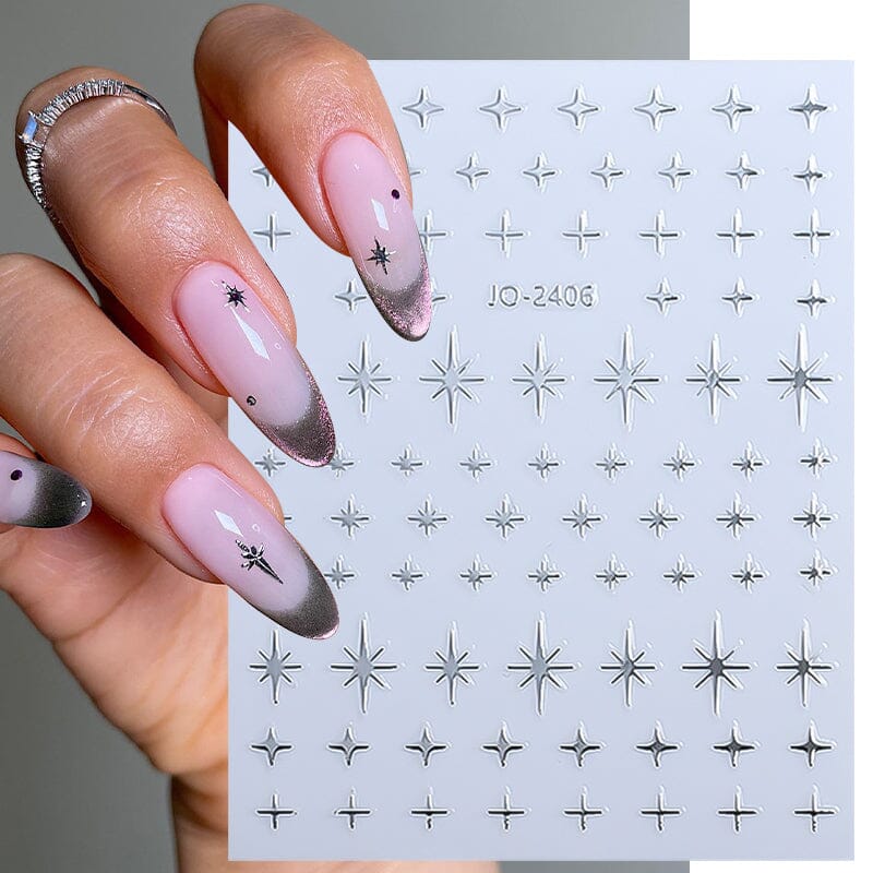 Star 3D Nail Sticker JO-2406 Silver - Image 5