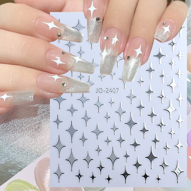 Star 3D Nail Sticker JO-2406 Silver - Image 6
