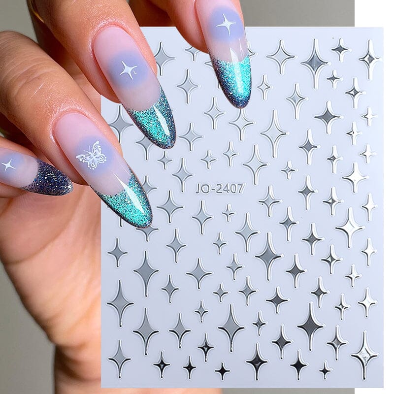 Star 3D Nail Sticker JO-2406 Silver - Image 7