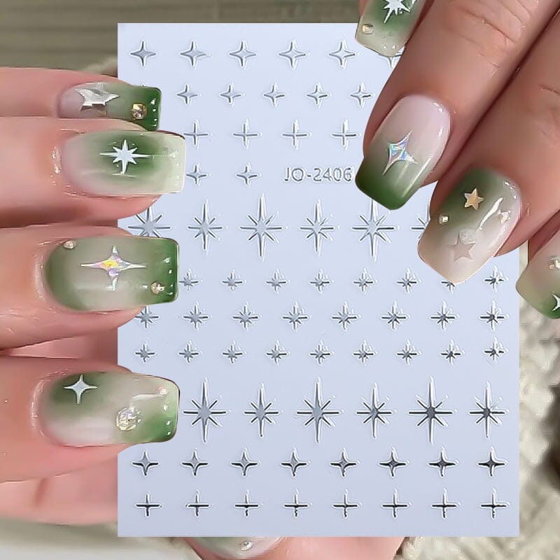 Star 3D Nail Sticker JO-2406 Silver - Image 8