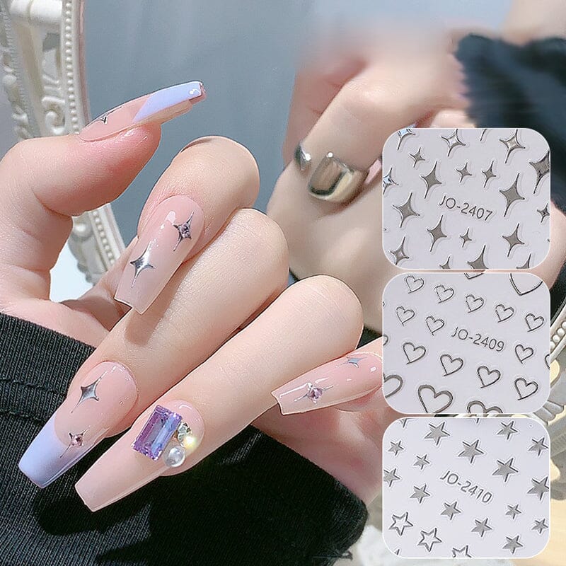 Star 3D Nail Sticker JO-2406 Silver - Image 9