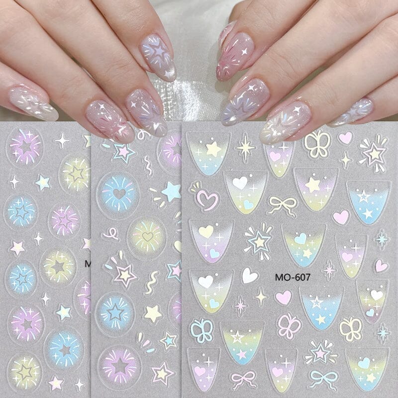 Star Heart 3D Nail Sticker MO-607 - Image 6