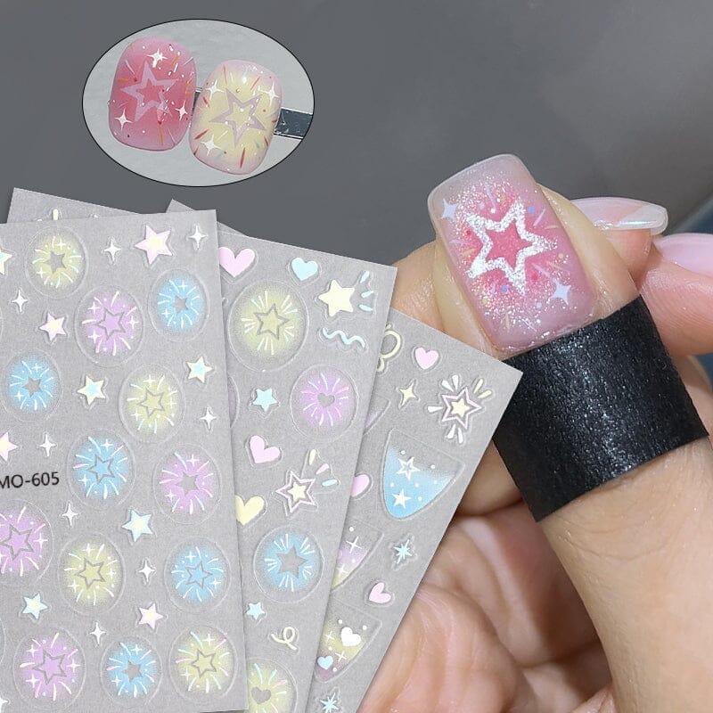 Star Heart 3D Nail Sticker MO-607 - Image 7