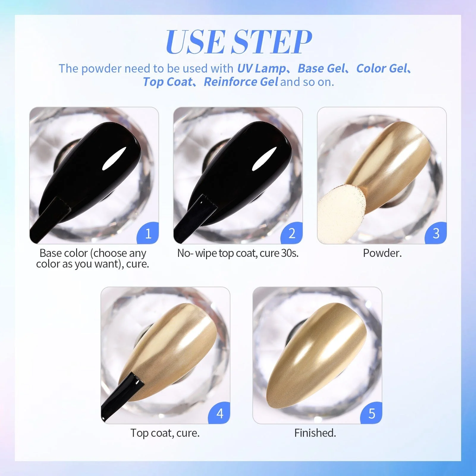 [US ONLY] 12 Colors Nail Chrome Powder Kit - Image 11