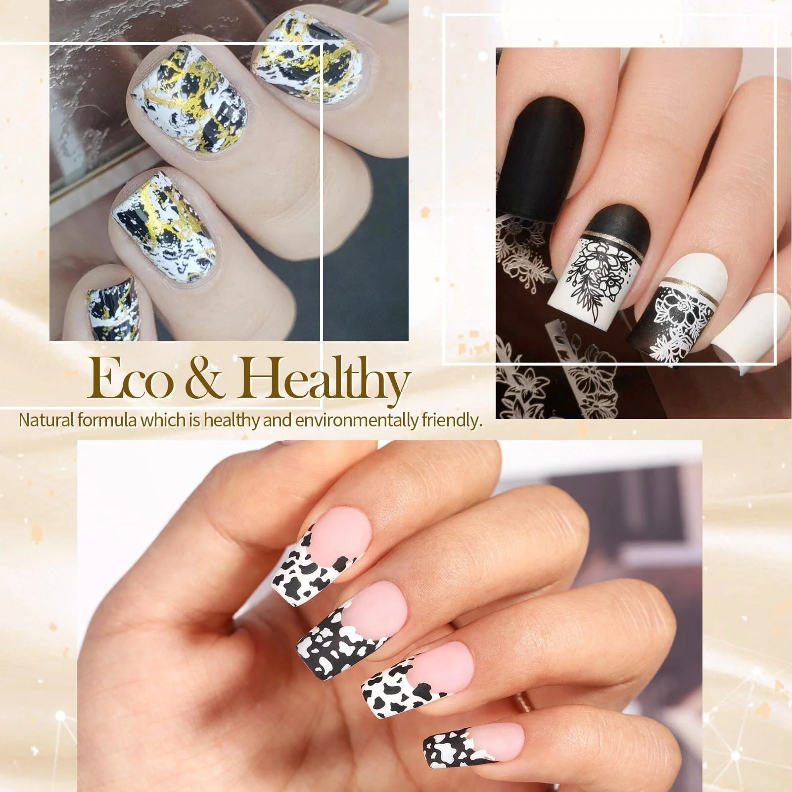 [US ONLY] 2 Bottles Black White Nail Stamping Polish 10ml - Image 3