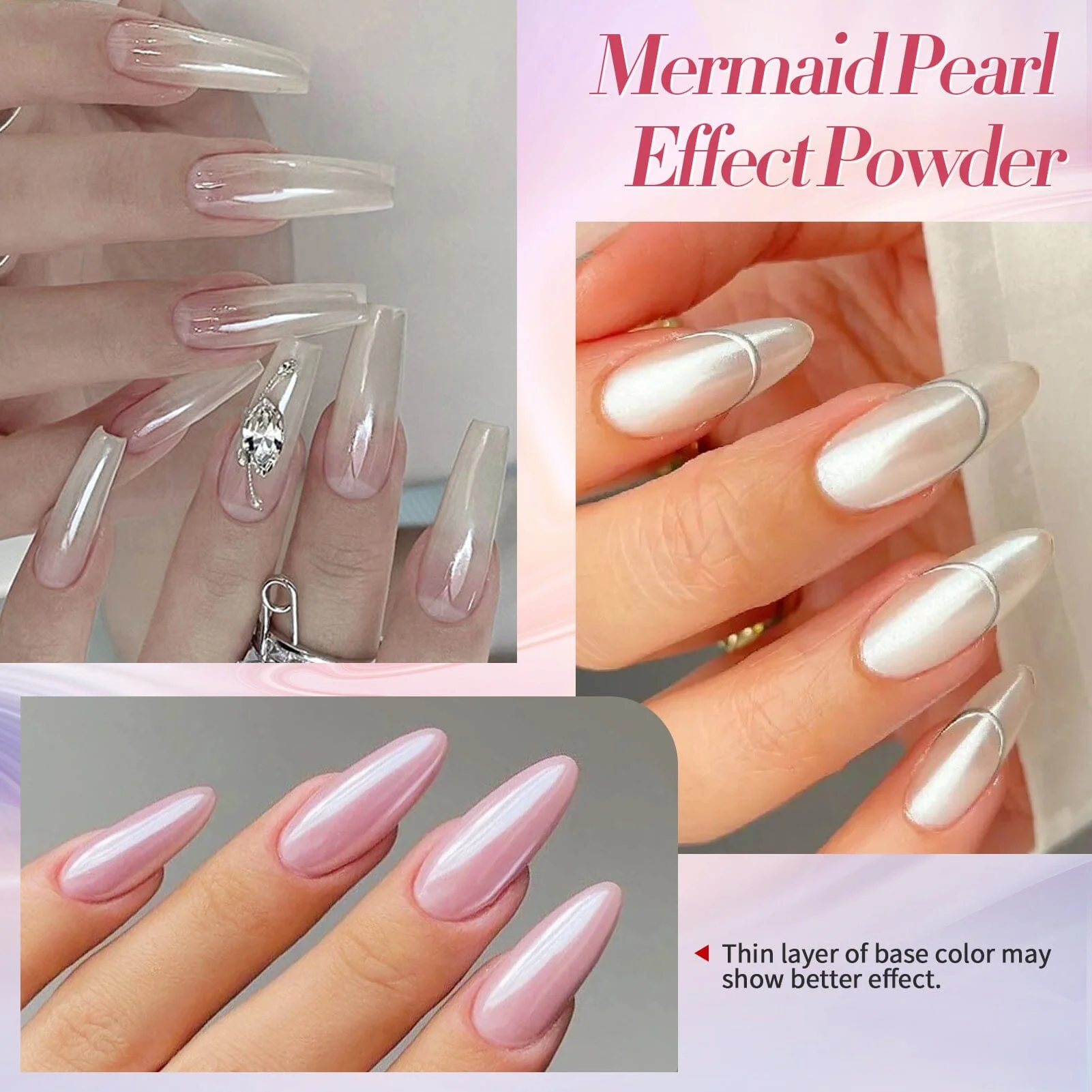 [US ONLY] 2 Boxes White Pink Pearl Nail Powder Set - Image 7