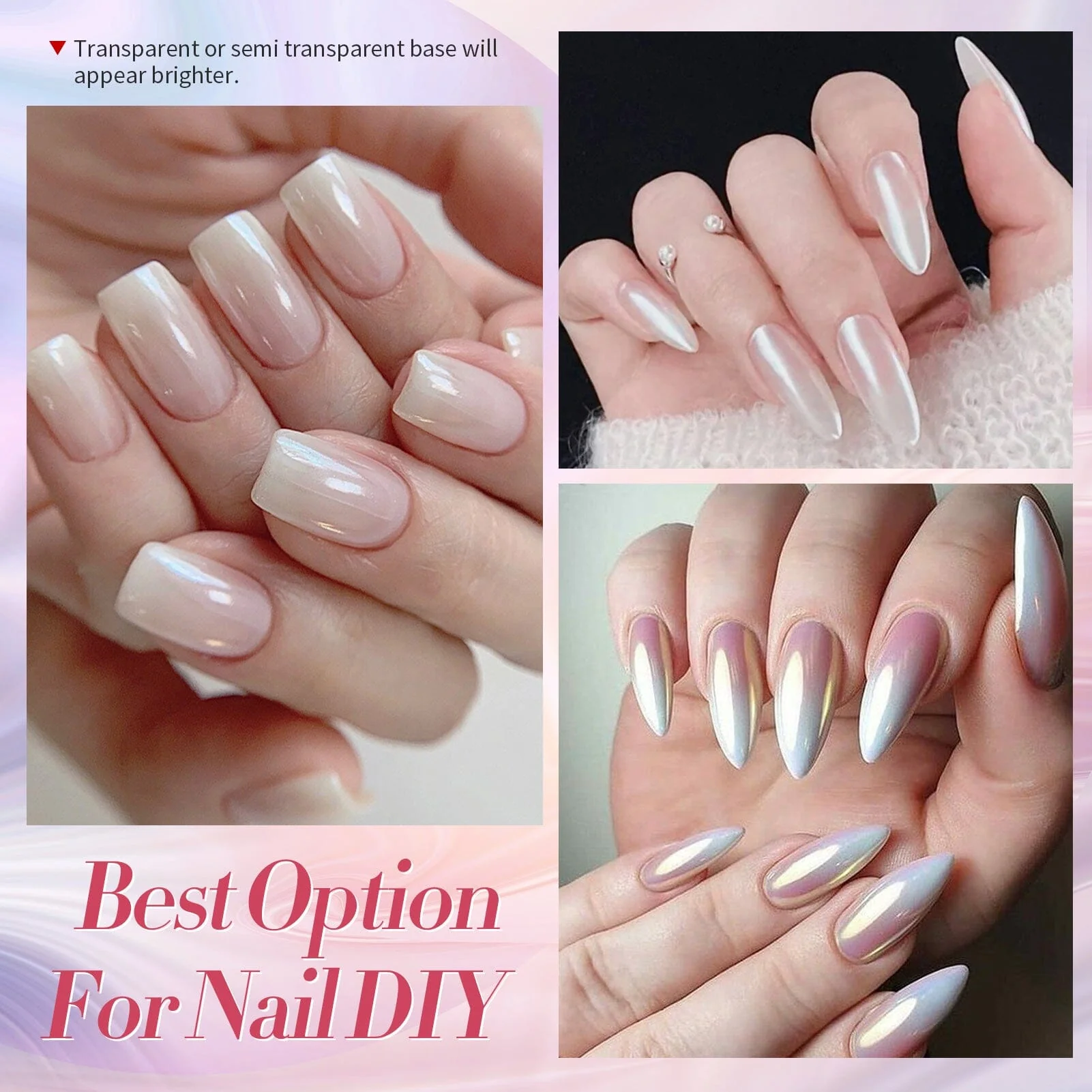 [US ONLY] 2 Boxes White Pink Pearl Nail Powder Set - Image 8
