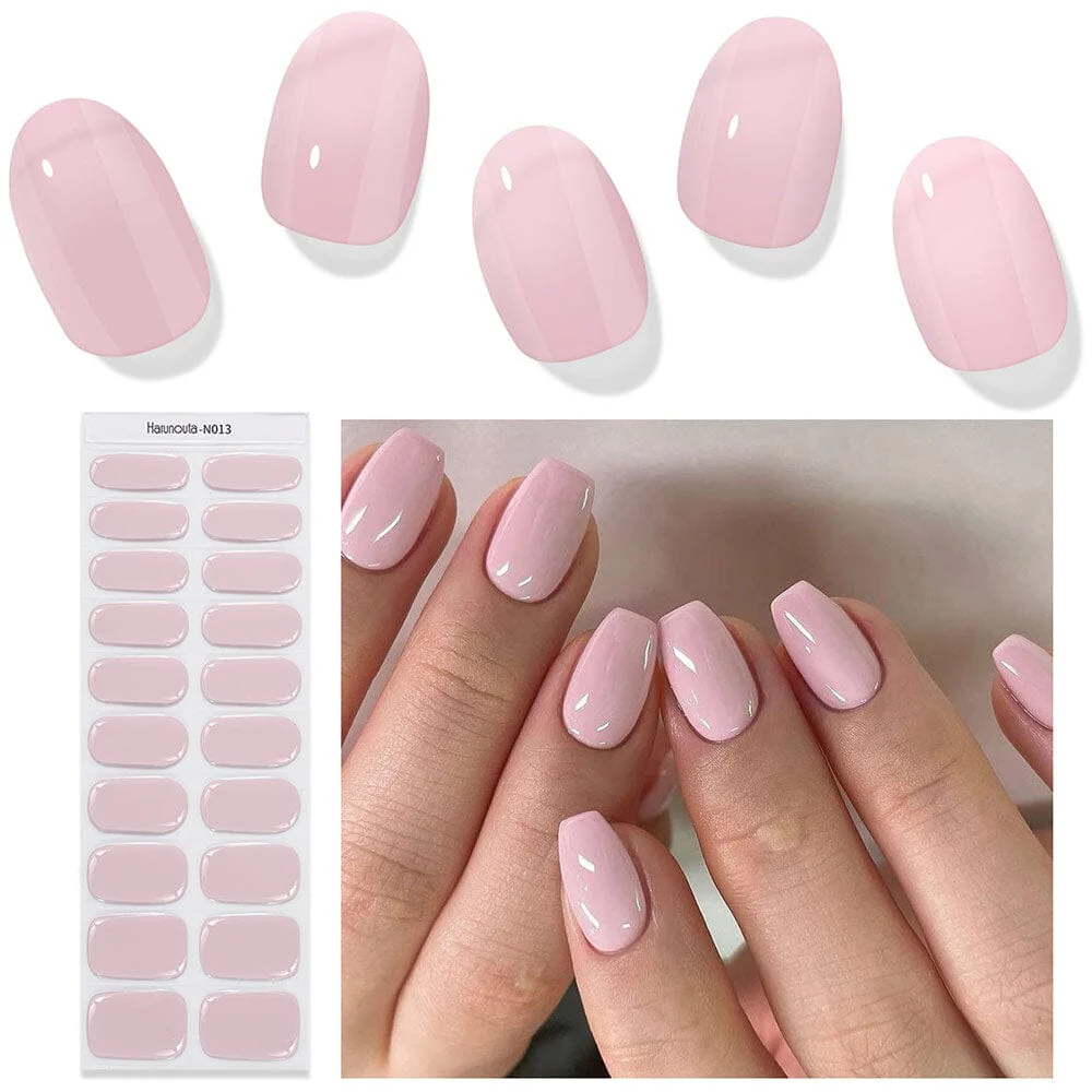 [US ONLY] 20 Tips Pink Semi-Cured Gel Nail Strips N013 - Image 3