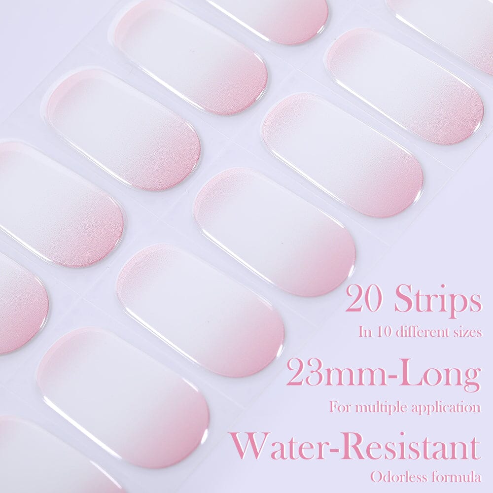 [US ONLY] 20 Tips Pink White Semi-Cured Gel Nail Strips N002 - Image 6