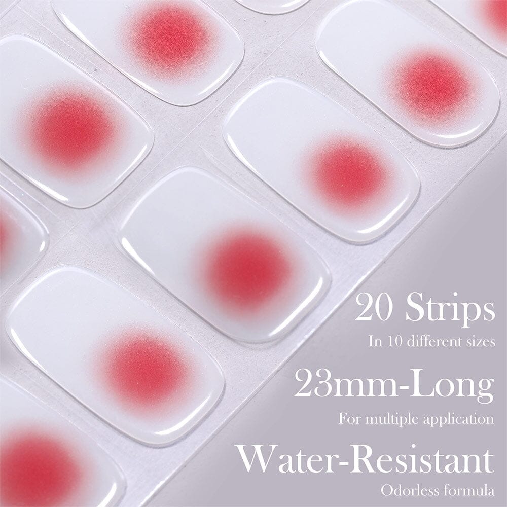 [US ONLY] 20 Tips Red Semi-Cured Gel Nail Strips N033 - Image 6