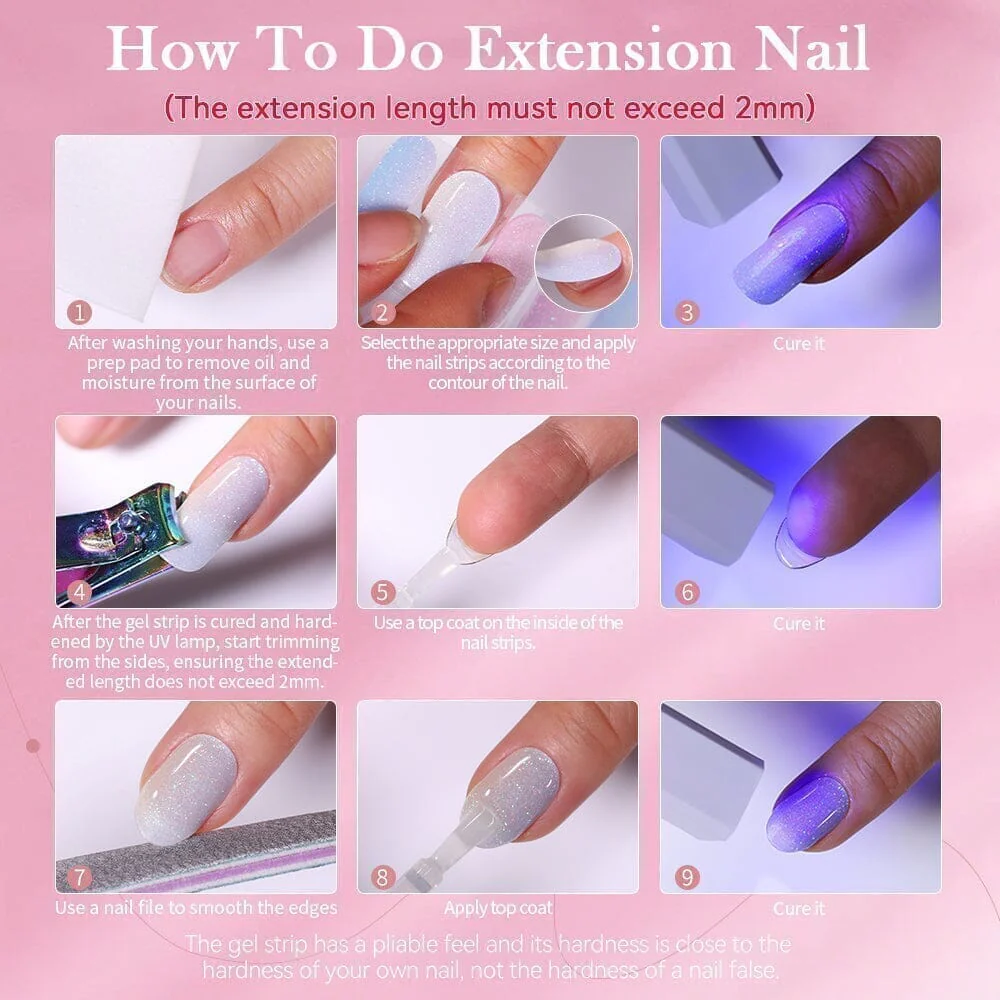 [US ONLY] 20 Tips Orange French Semi-Cured Gel Nail Strips N046 - Image 5