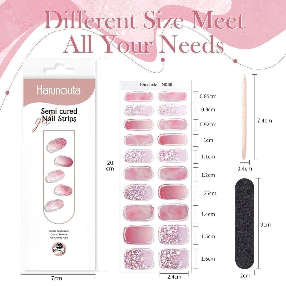 [US ONLY] 20 Tips Orange French Semi-Cured Gel Nail Strips N046 - Image 7